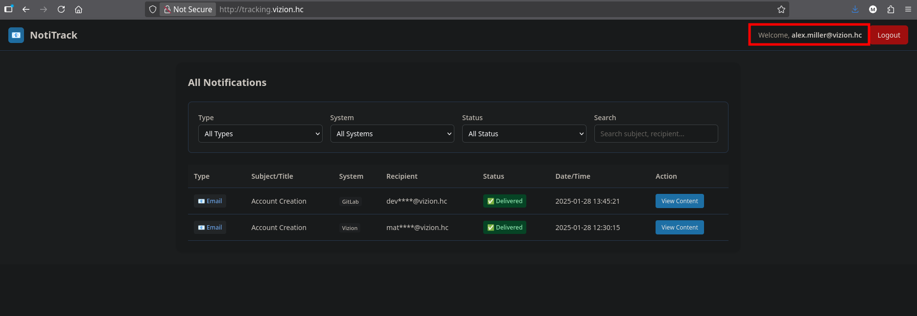 logged as alex.miller