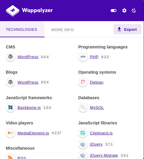 Wappalyzer_result