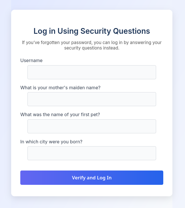 Security questions