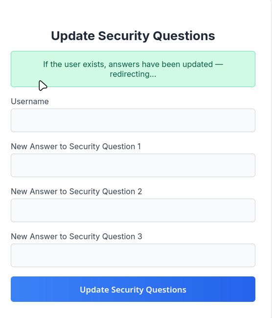 change security questions test