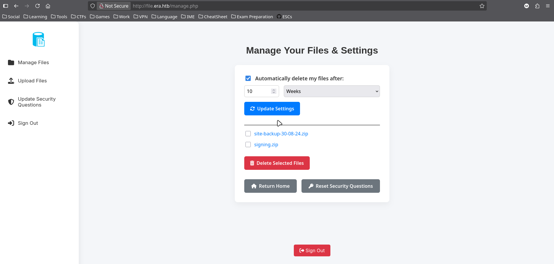 admin login via sec questions
